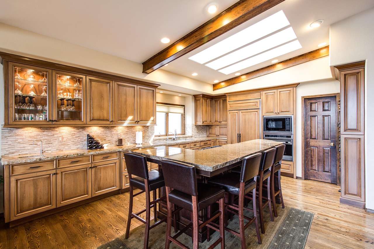 warm kitchen counter